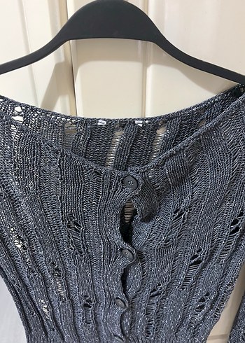 Gri Örgü Kısa Kadın Kazak - Görsel 2