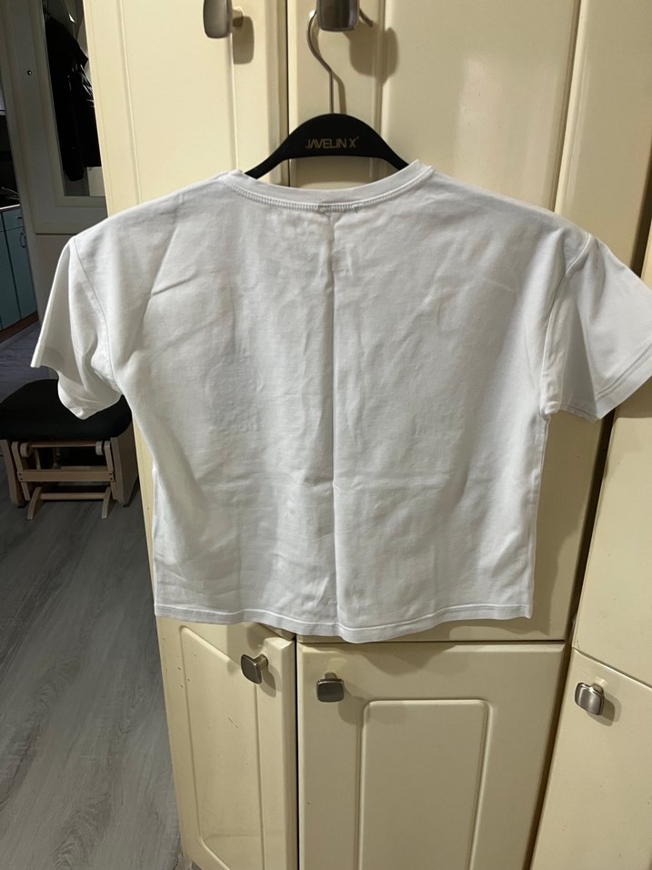 Beyaz Mini Pamuklu Çilek Baskılı Tişört - Görsel 3