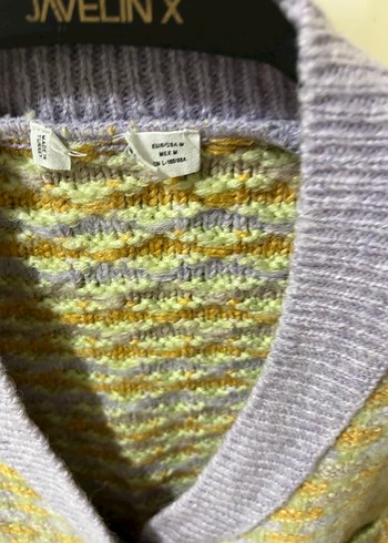 Sarı Mor Desenli Bohem Kadın Hırka - Görsel 2