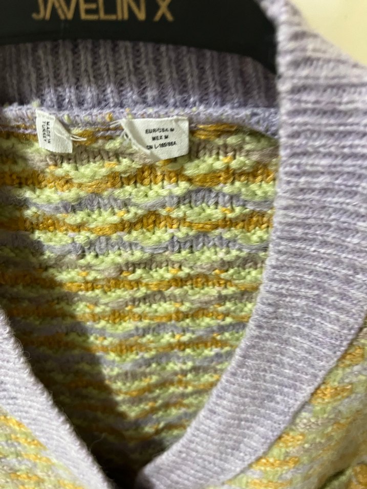 Sarı Mor Desenli Bohem Kadın Hırka - Görsel 2