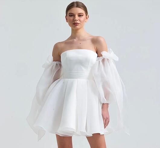 Straplez mini elbise