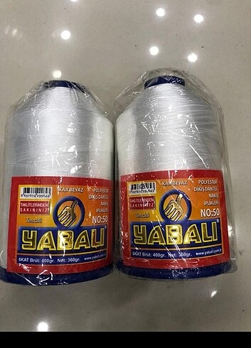 350 GRAM POLYESTER YABALI NO :50 KARBEYAZ