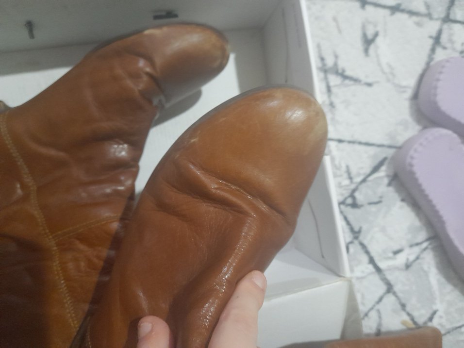 Bej Deri Kadın Dizüstü Botlar - Görsel 3