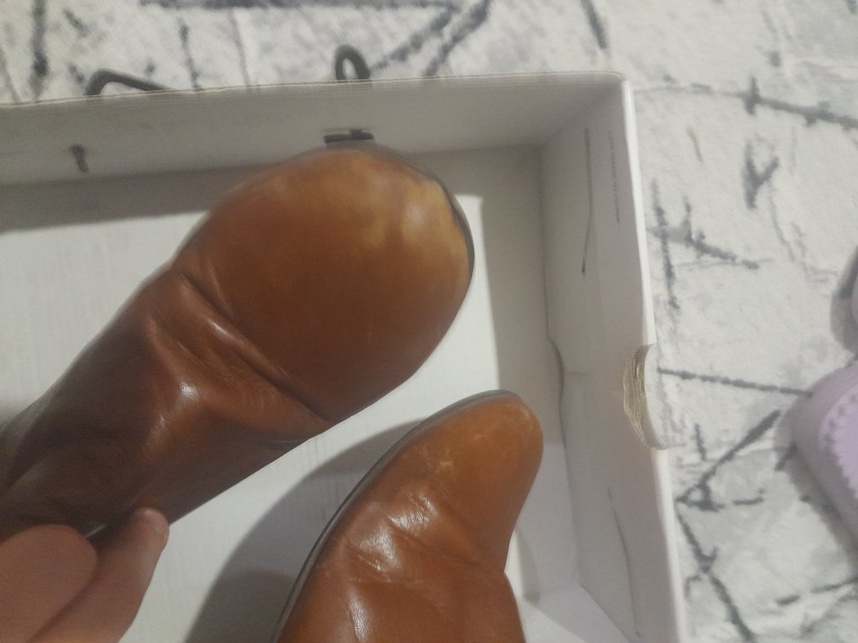 Bej Deri Kadın Dizüstü Botlar - Görsel 4