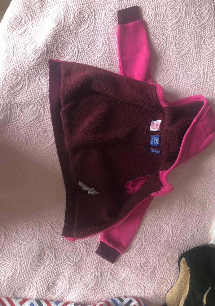 Orijinal adidas içi kürklü fermuarlı kapşonlu sweatshirt 18-24ay - Görsel 3