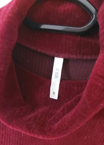 Bordo Yüksek Yaka Kadın Sweatshirt - Görsel 2