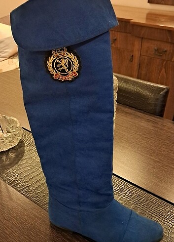 Diz üstü cizme saks rengi eşi yok - Görsel 7