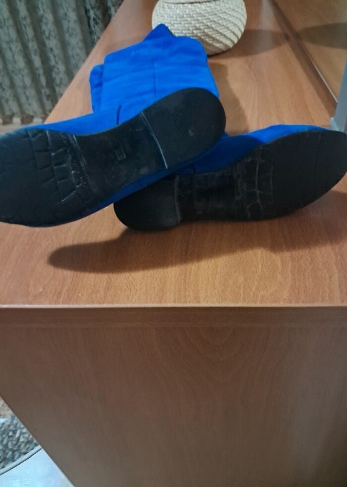 Diz üstü cizme saks rengi eşi yok - Görsel 3