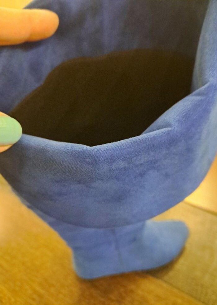 Diz üstü cizme saks rengi eşi yok - Görsel 4