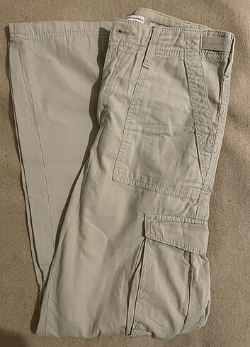 Bershka Bershka krem kargo pantolon 
