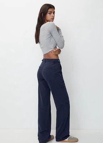 Pull and Bear Pull bear lacivert kargo pantolon
