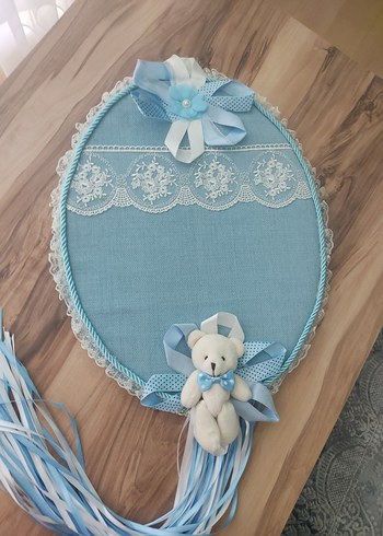 mavi ayicikli kapı süsü