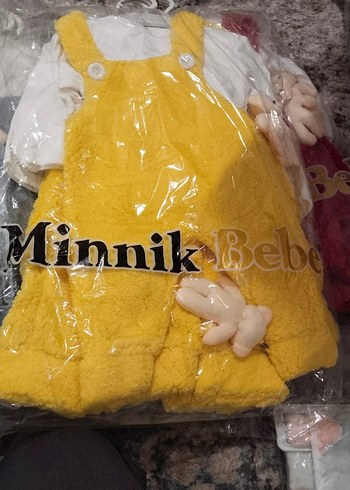 Sarı Baskılı Bebek Kız Kombini