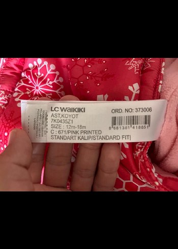 Kız Bebek Kırmızı Kapüşonlu Kar Tulumu - Görsel 2