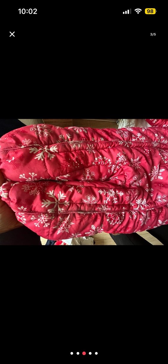 Kız Bebek Kırmızı Kapüşonlu Kar Tulumu - Görsel 4