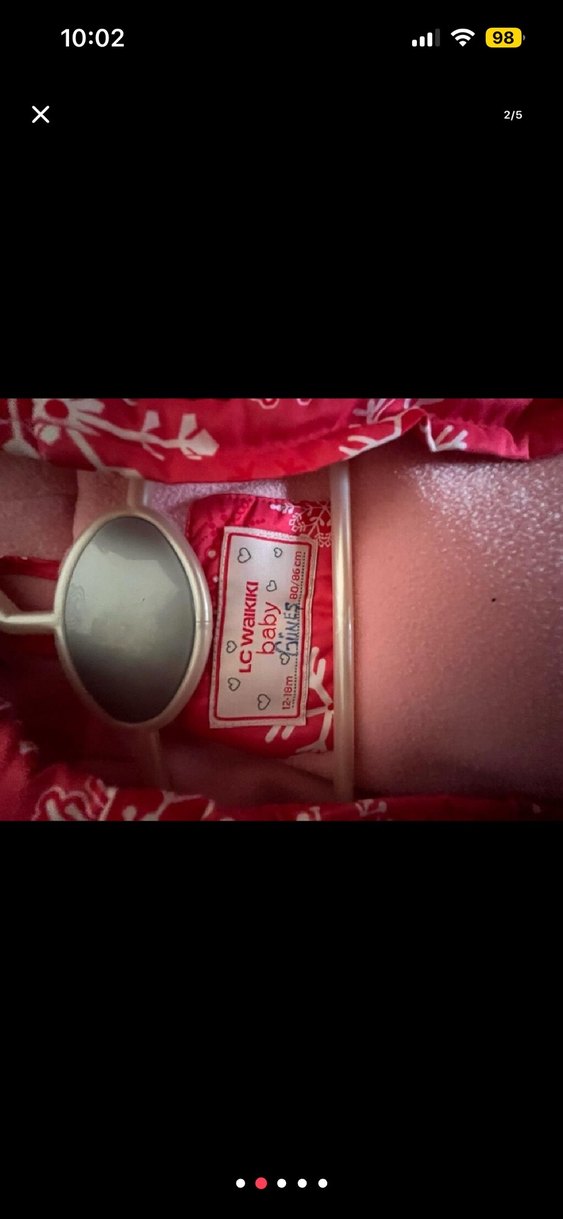 Kız Bebek Kırmızı Kapüşonlu Kar Tulumu - Görsel 5