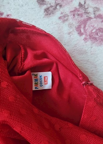 Kız Çocuk Kırmızı Uzun Kollu Fırfırlı Elbise - Görsel 2