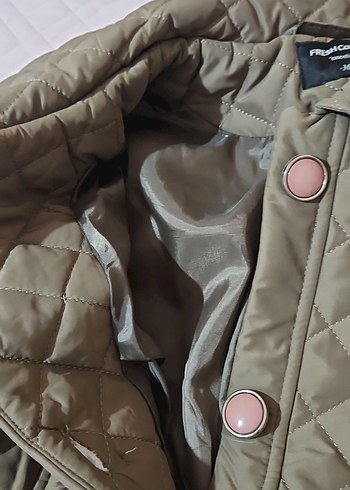 Düğmeli Yeşil Kadın Mont - Görsel 5