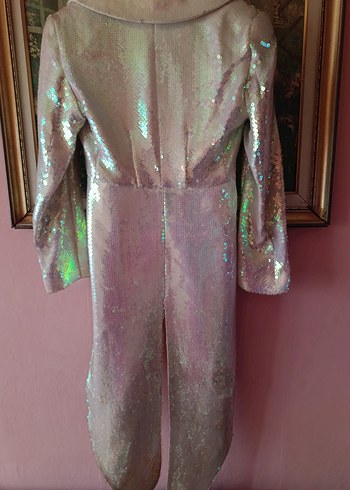 Pembe Parlak İşlemeli Frak, Kuru Temizleme Gerektiriyor - Görsel 4