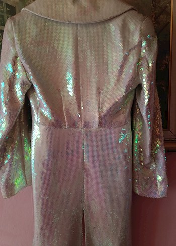 Pembe Parlak İşlemeli Frak, Kuru Temizleme Gerektiriyor - Görsel 5