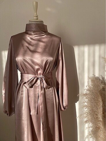 Gold Rose İpek Saten Elbise
