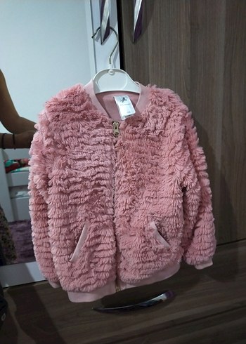 Diğer Kız Çocuk Pembe Peluş Mont
