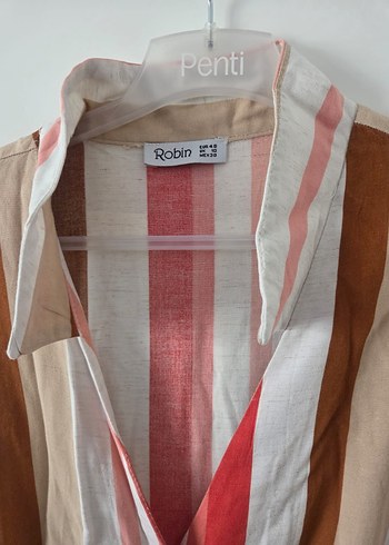 V Yakalı Bohem Uzun Kollu Keten Gömlek - Görsel 3