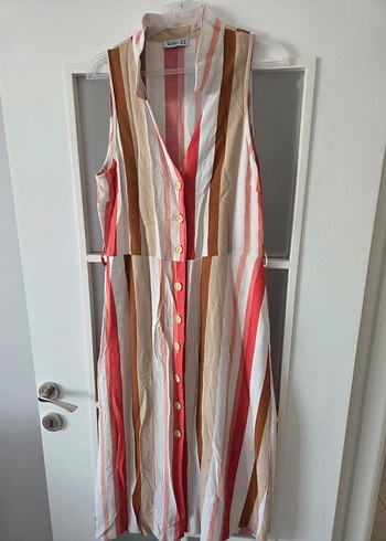 V Yakalı Bohem Uzun Kollu Keten Gömlek - Görsel 2