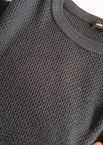 l Beden Siyah Örgü Kadın Sweatshirt