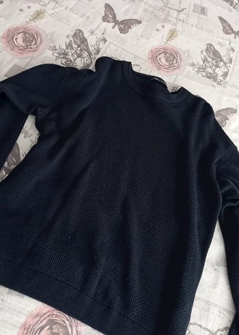 Siyah Örgü Kadın Sweatshirt