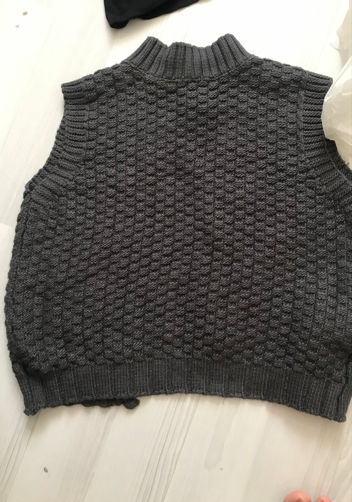 Gri Boğazlı Örgü Kadın Süveter - Görsel 2