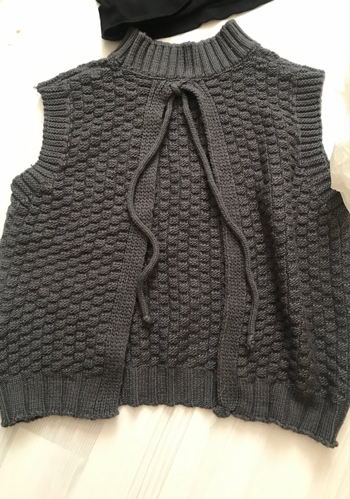 Gri Boğazlı Örgü Kadın Süveter - Görsel 3