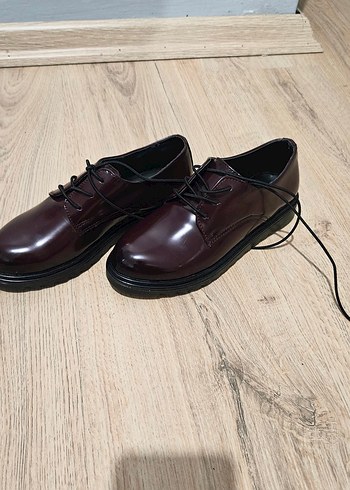 Bordo Deri Cocuk Klasik Ayakkabı - Görsel 5