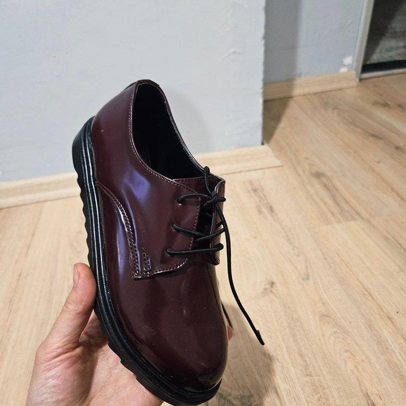 Bordo Deri Cocuk Klasik Ayakkabı - Görsel 3