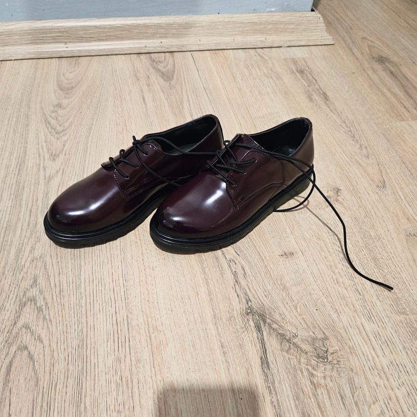 Bordo Deri Cocuk Klasik Ayakkabı - Görsel 5