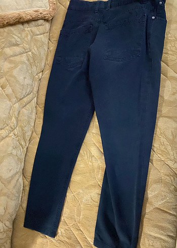 Erkek Parlak Mavi Denim Kumaş Pantolon - Görsel 2