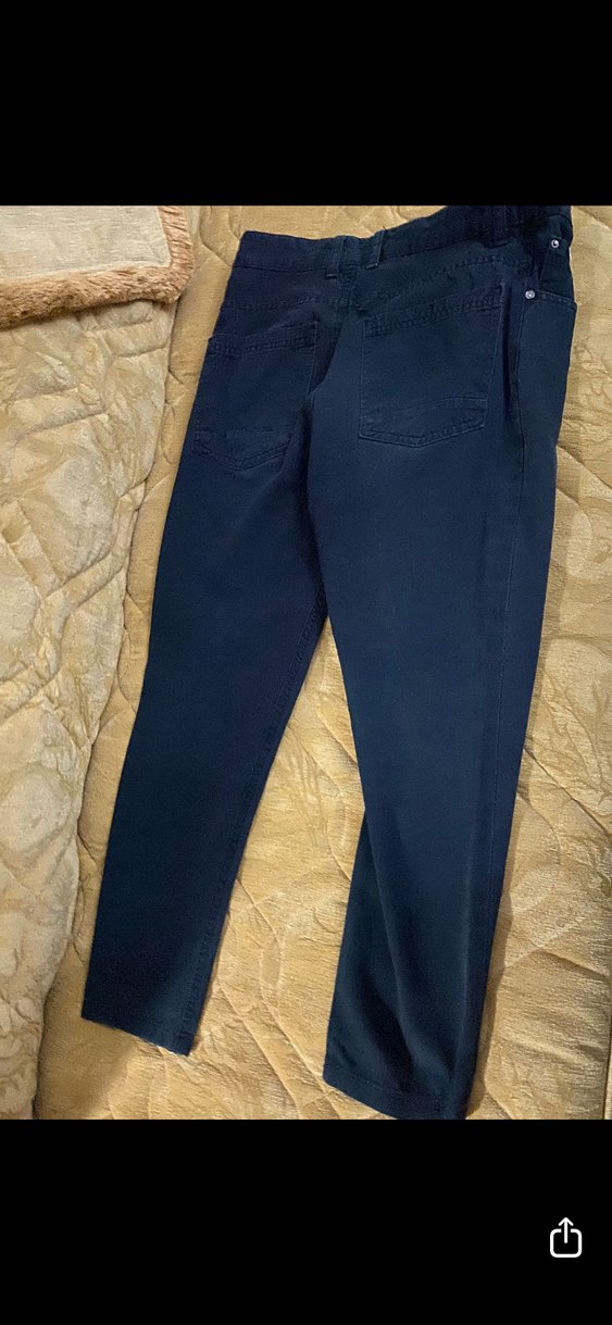 Erkek Parlak Mavi Denim Kumaş Pantolon - Görsel 2