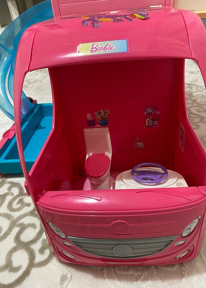 Pembe renk orjinal barbie bebek karavan - Görsel 3