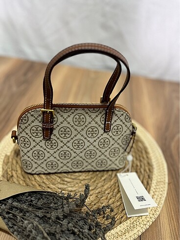 Beden kahverengi Renk TORY BURCH T Monogram Fermuarlı El Çantası