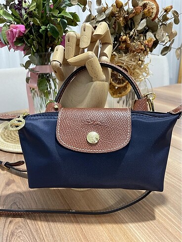  Beden LONGCHAMP Kadın El Çantası(navy) 20 x 12 cm ve 120 cm askısı