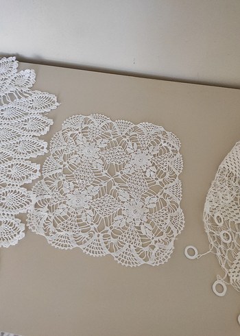 Beyaz El Örgüsü Dantel Masa Örtüsü - Görsel 5
