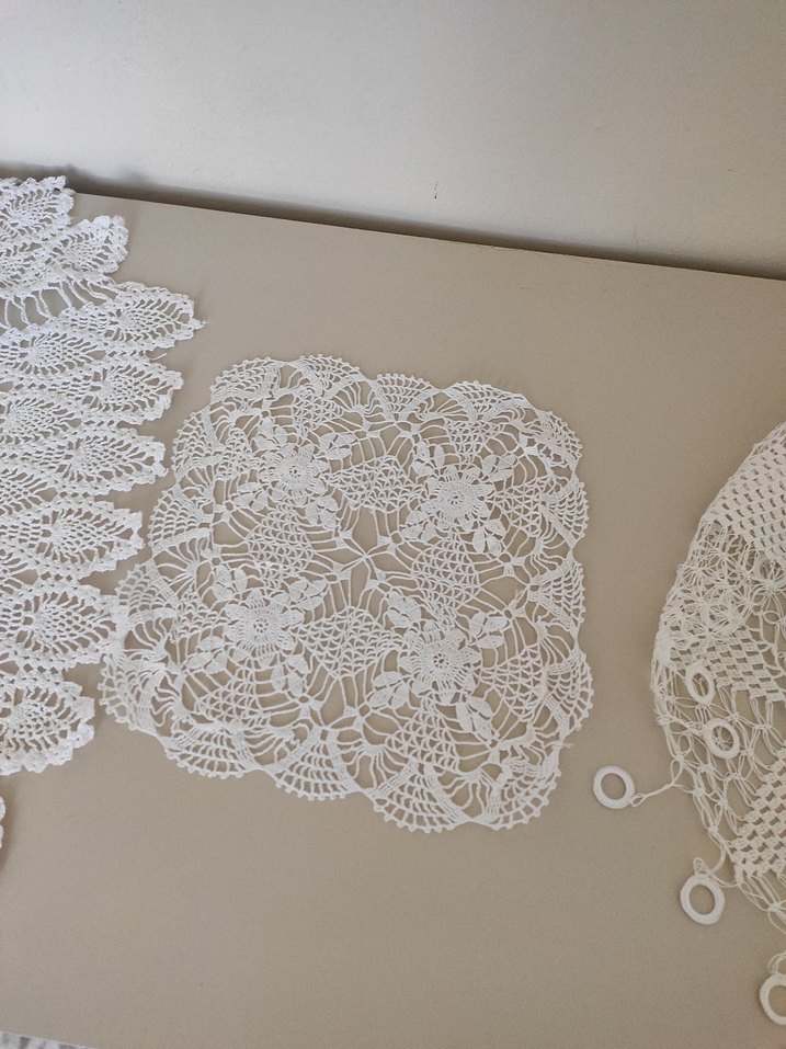 Beyaz El Örgüsü Dantel Masa Örtüsü - Görsel 5
