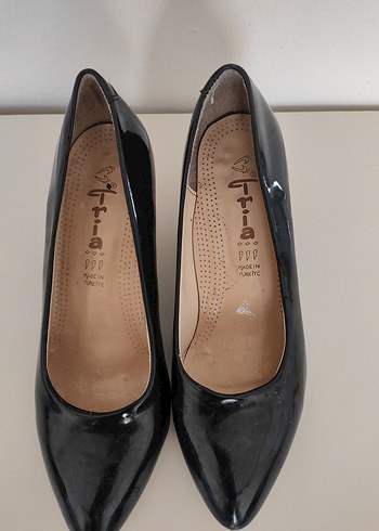 Siyah Rugan Stiletto Kadın Ayakkabı - Görsel 2