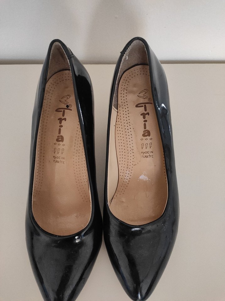 Siyah Rugan Stiletto Kadın Ayakkabı - Görsel 3