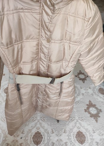 Kürklü Bej Kız Mont - Görsel 3