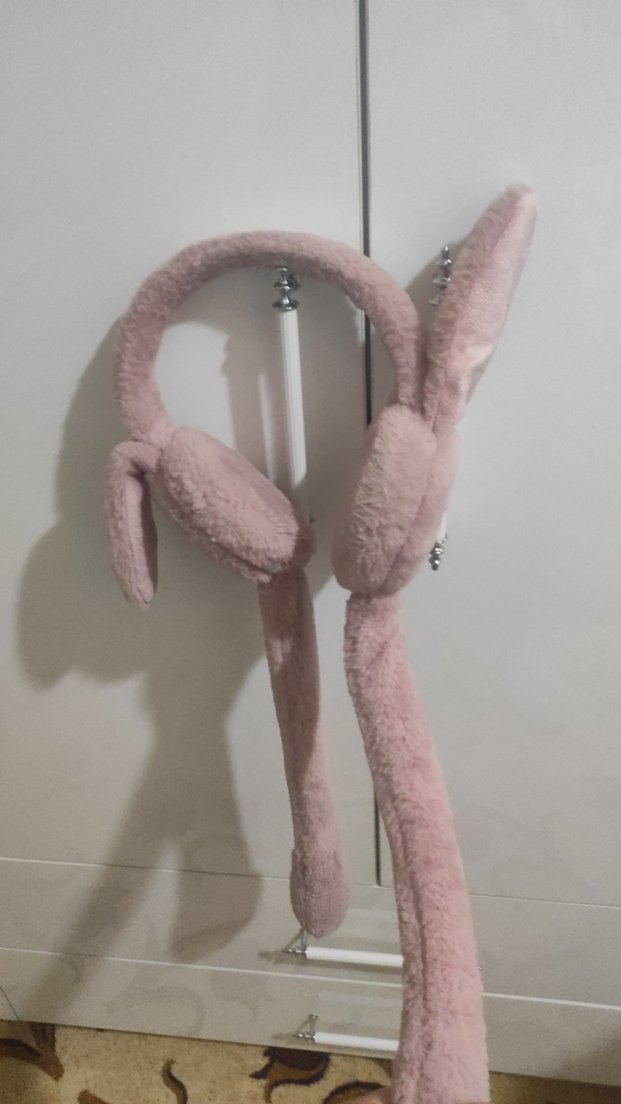 Pembe Peluş Tavşan Kulaklık - Görsel 2
