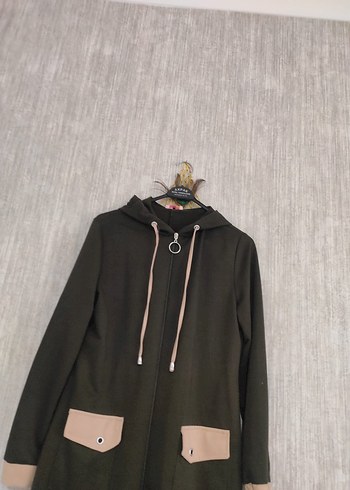 Kahverengi Kapüşonlu Uzun Kadın Kaban - Görsel 4