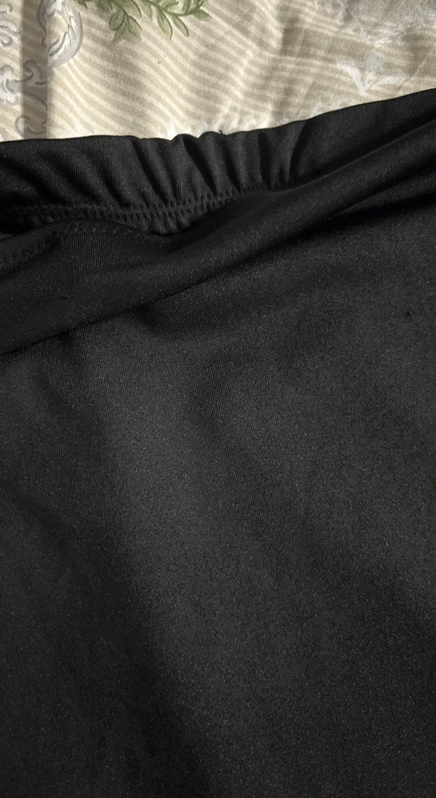 Siyah Mini Etek, Volan Detaylı, Dar Kesim - Görsel 3