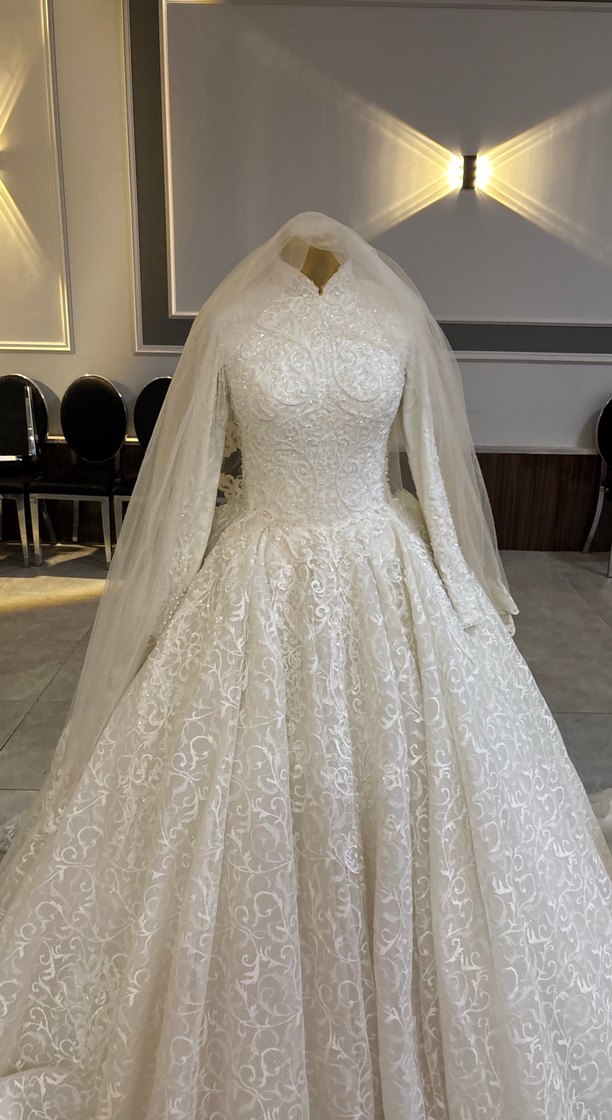 Vintage Straplez Beyaz Prenses Gelinlik - Görsel 3