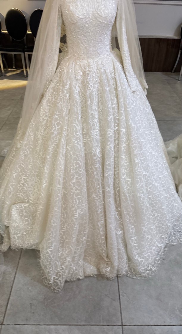 Vintage Straplez Beyaz Prenses Gelinlik - Görsel 4